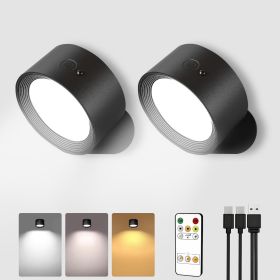LED Wall Mounted Lights, Rechargeable Wall Sconces Lamp, 3 Color Temps & Remote and Touch