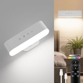 comzler Rechargeable Wall Sconces LED Wall Lights Wireless Battery Lamp for Bedroom, Touch and Remote Control
