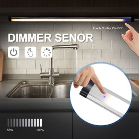 SEARMOR LED Touch Activated Under Cabinet Lighting, Dimmable Under Counter Light Bar Plug-in, USB Powered, 5W 3000K-6000K, Led Light Bar for Kitc