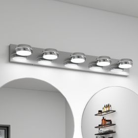LED Vanity Lights 35in Bathroom Lights Fixtures over Mirror 5 Light LED Lighting Fixture for Bathroom 18W Mirror Lighting Fixture Modern Bath Lig